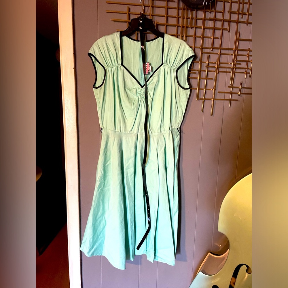 Pinup Couture mint/black dress with belt